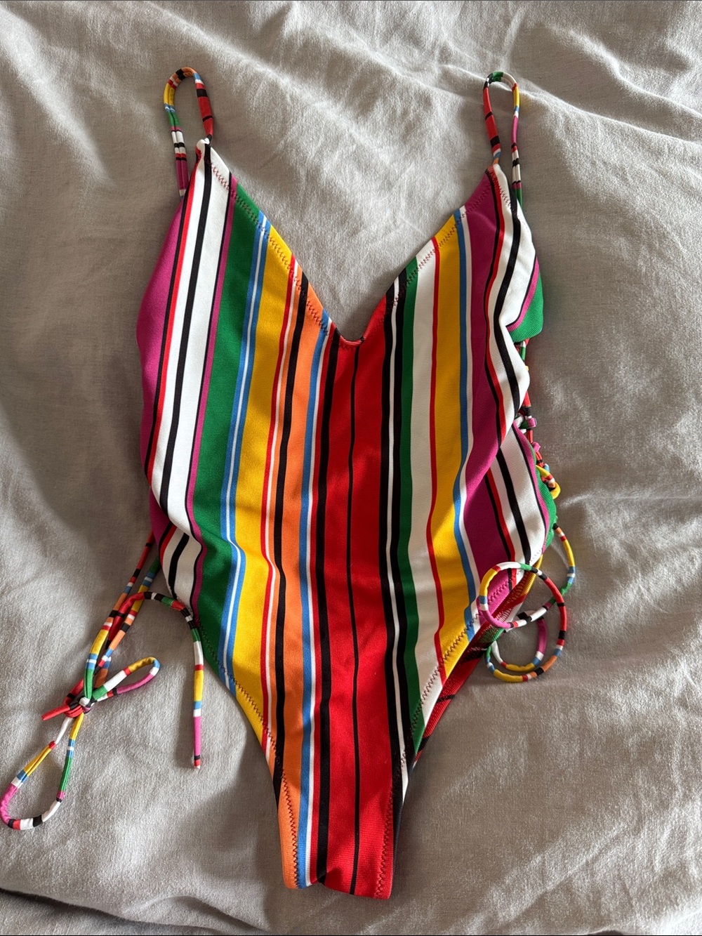 Zara Multicolor Striped One-Piece Swimsuit